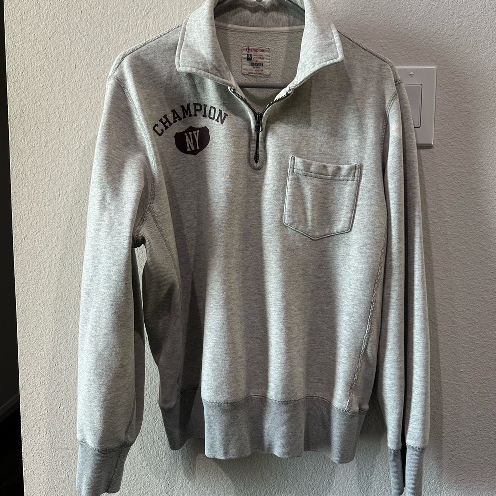 Todd Snyder Men's Gray Zip-Up Sweater